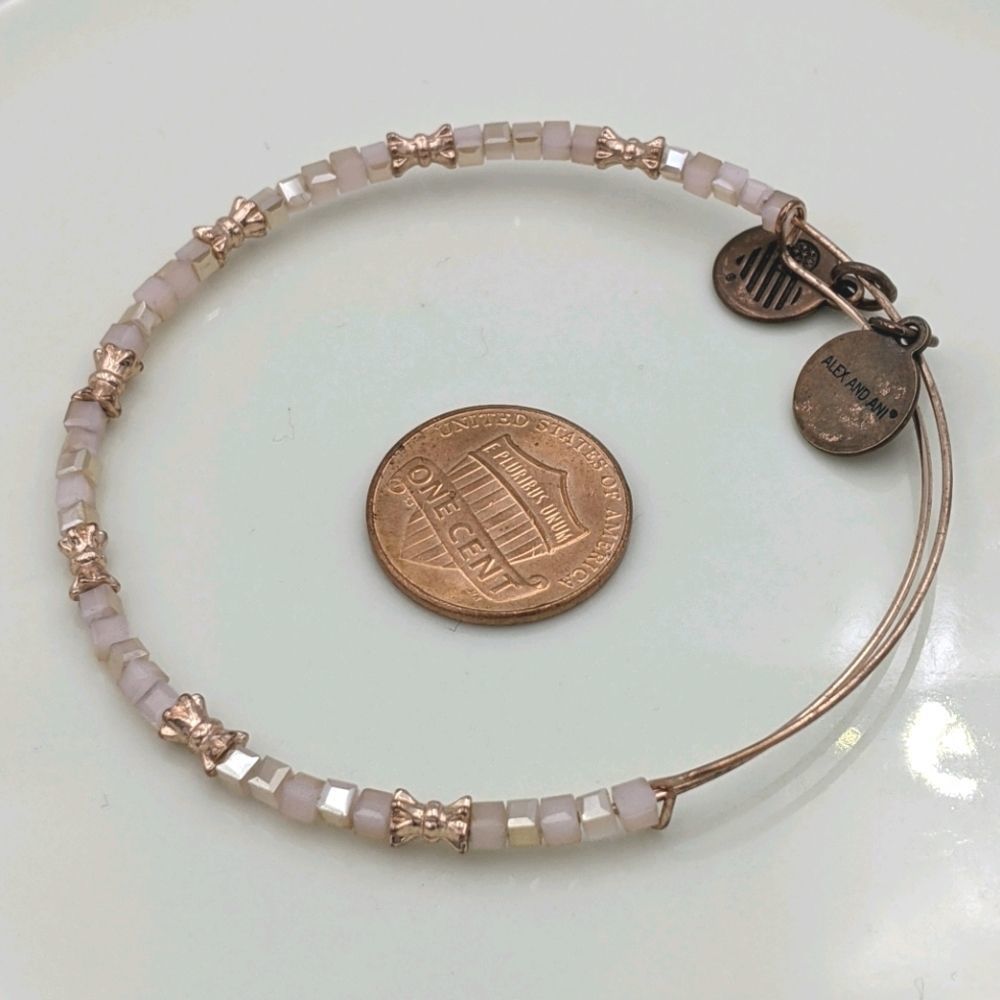 Alex and Ani Rose Gold Zephyr Beaded Bracelet